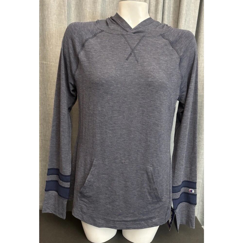 Champion Gym Issue Layering Thin Hoodie Top NWT $35 Size Small Blue